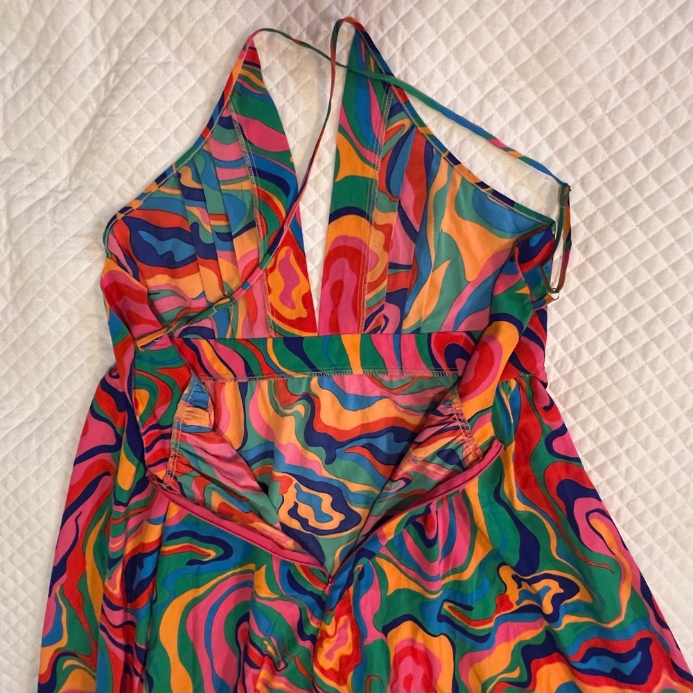 SHEIN Colorful Swirl Backless Dress Womens XL - Picture 16 of 16